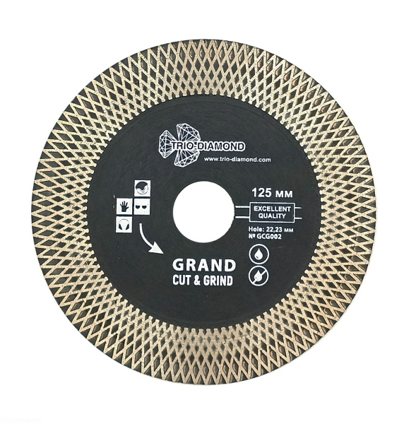 Диск алмазный отрезной 125*22,23 Турбо серия Grand Cut & Grind GCG002